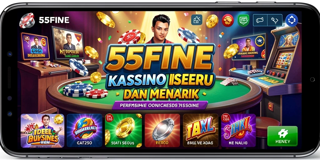 Tampilan gameplay seru di 55FIVE dengan berbagai permainan Kasino.