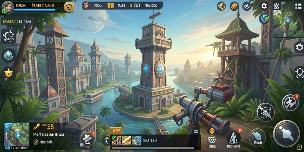 Tampilan gameplay seru dalam game Tower Defense 99ZK.