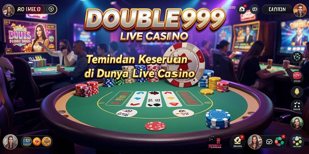 Gameplay menegangkan di DOUBLE999 dengan dealer langsung yang ramah.