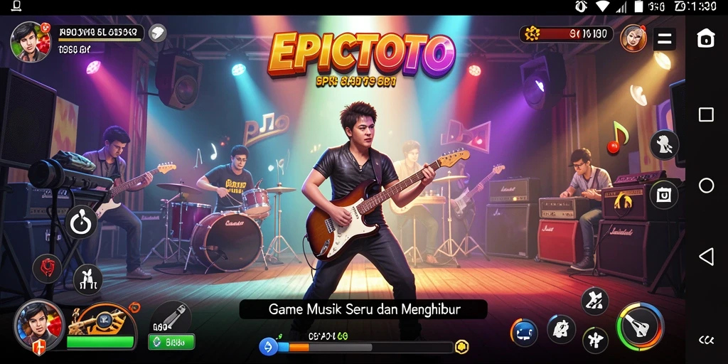Screenshot utama EPICTOTO menampilkan gameplay musik yang menarik.