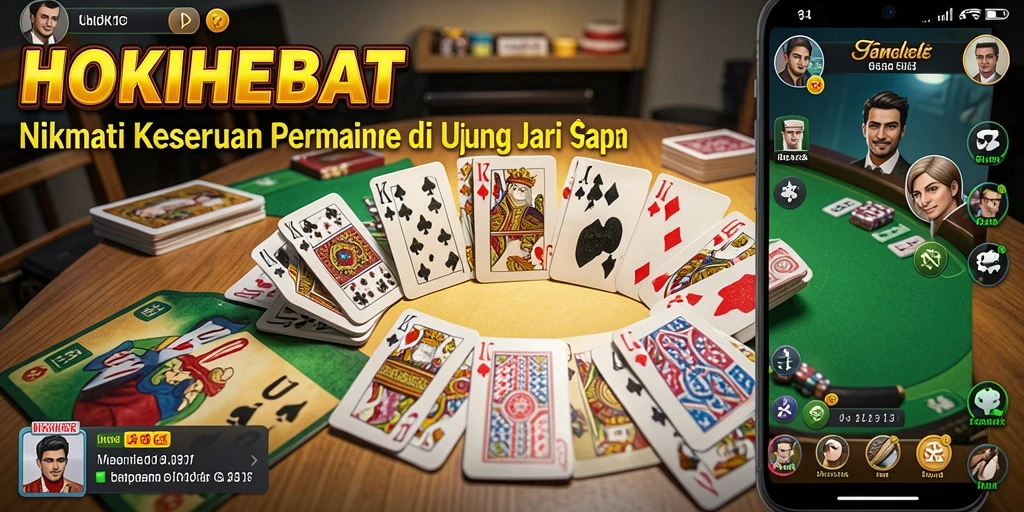 Tampilan gameplay HOKIHEBAT yang seru dan interaktif dalam permainan Gaple.