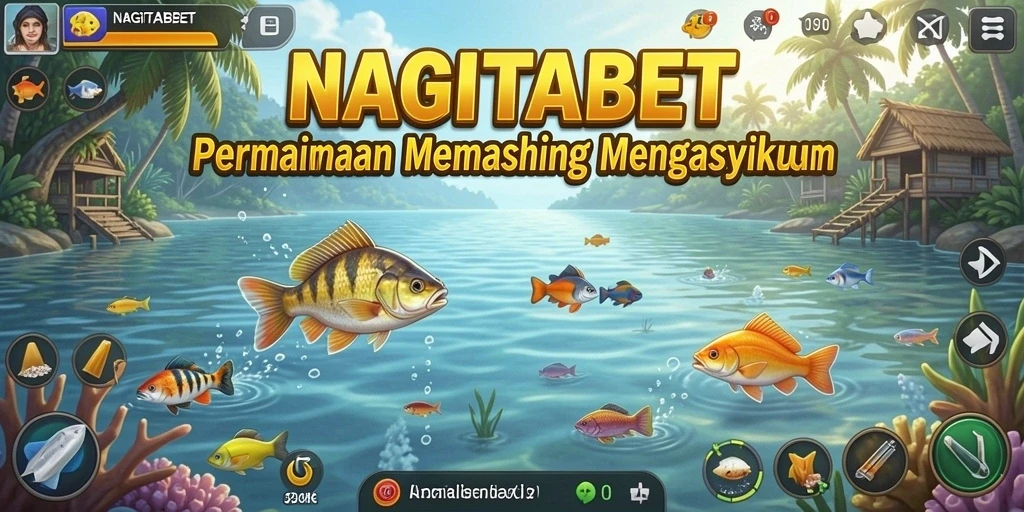 Tampilan gameplay NAGITABET dengan suasana memancing yang menyenangkan.