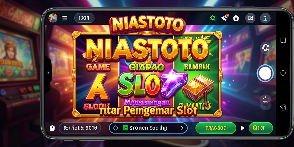 Screenshot gameplay NIASTOTO yang menarik dengan mesin slot yang berwarna-warni.