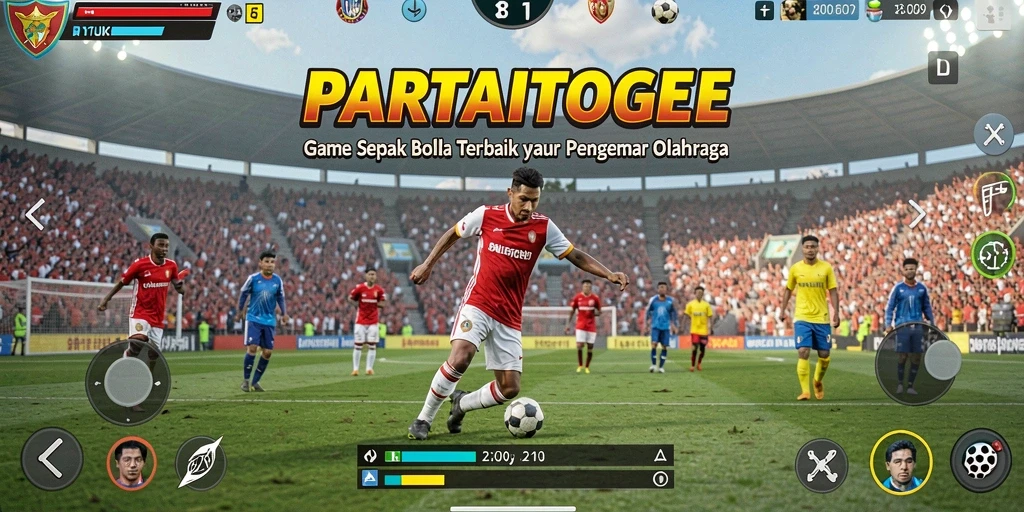 Screenshot utama <strong>PARTAITOGEL</strong> menampilkan aksi seru dalam pertandingan sepak bola.