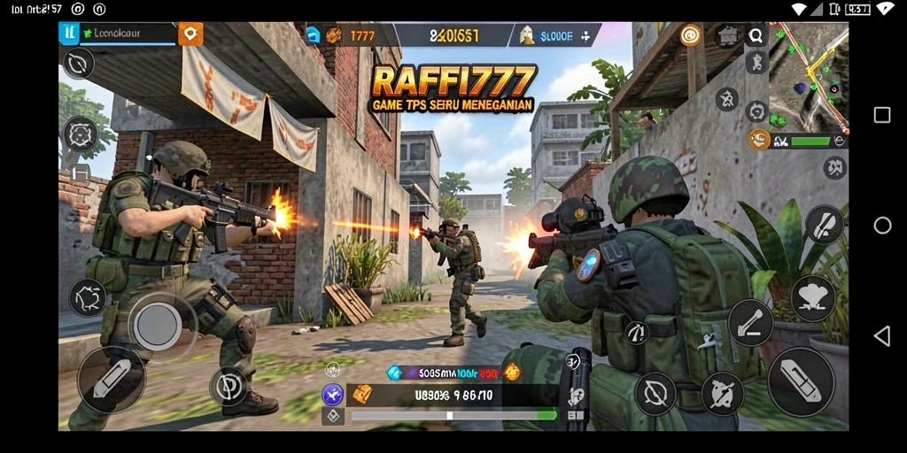 Screenshot utama RAFFI777 menunjukkan aksi seru dalam pertarungan TPS.
