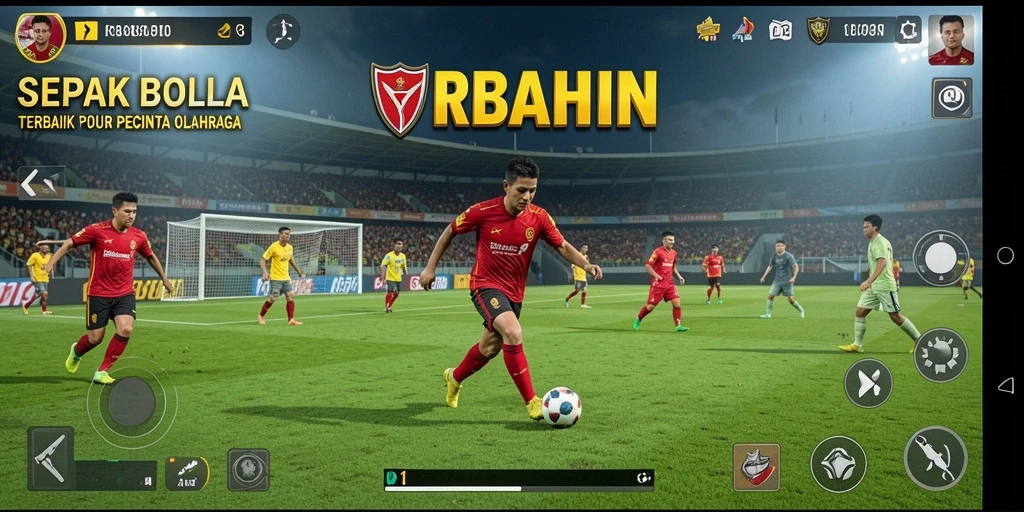 Tampilan gameplay seru di REBAHIN, menampilkan aksi sepak bola terbaik.