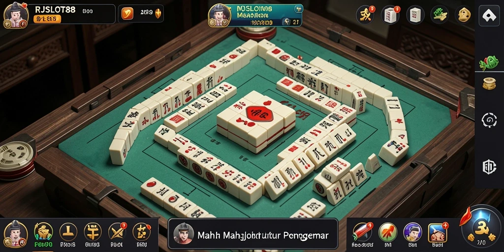 Gameplay RJSLOT88 dengan elemen Mahjong yang mendebarkan.