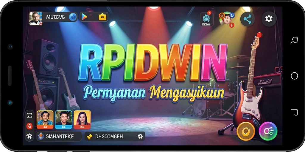 Tampilan gameplay interaktif RPIDWIN dengan alunan musik yang seru.