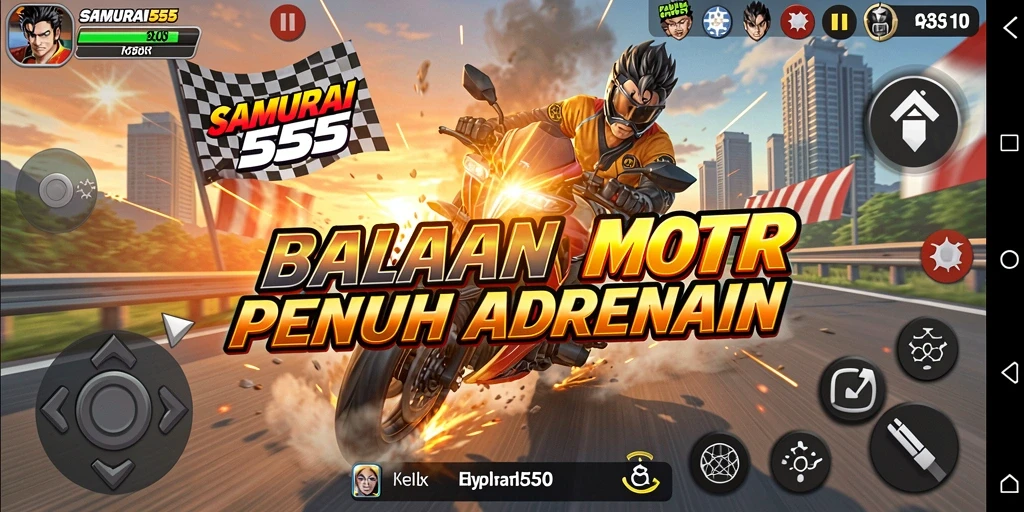 Tampilan seru balapan motor di SAMURAI555.