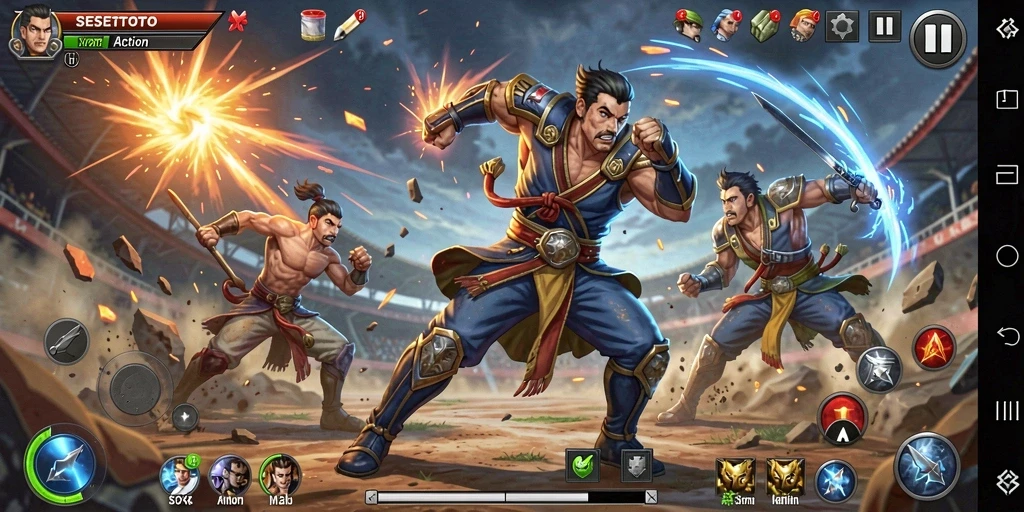 Tampilan aksi seru dalam gameplay SESETOTO yang mendebarkan.