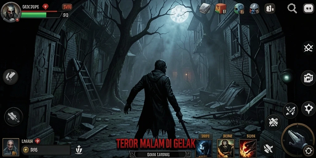 Tangkapan layar gameplay SVIP6 yang menunjukkan suasana Horror yang mencekam.