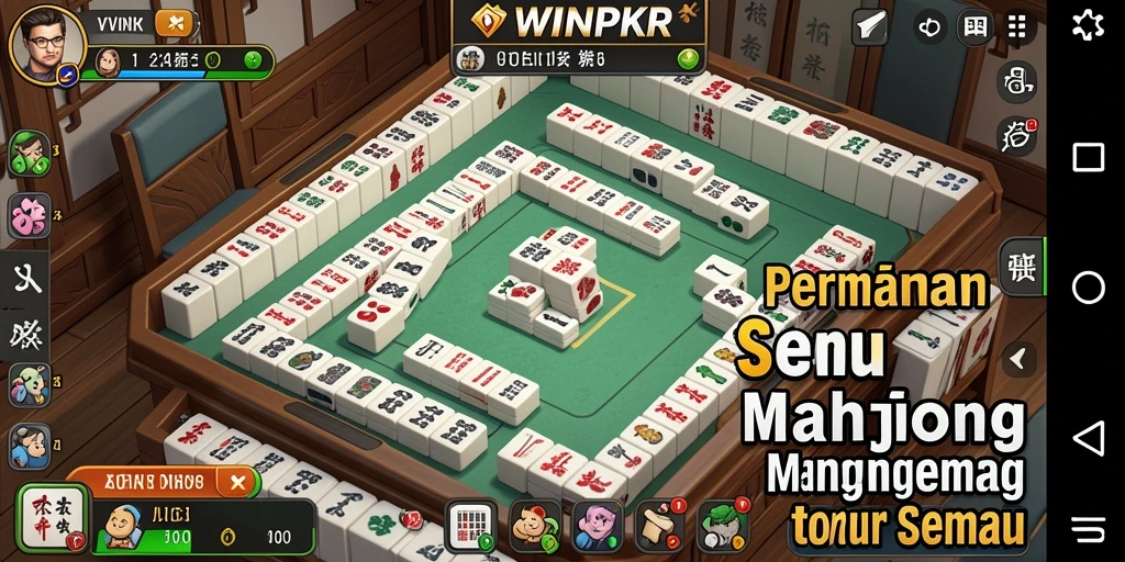 Screenshot gameplay WINPKR yang menampilkan aksi Mahjong yang seru dan menantang.