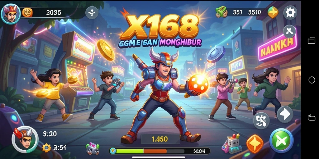 Tampilan gameplay menarik dari game Arcade X168 yang seru.